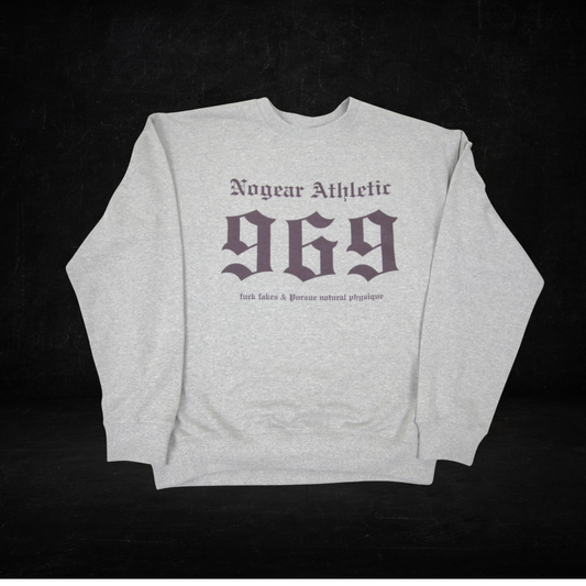 969 Brown Logo Gray Sweatshirt