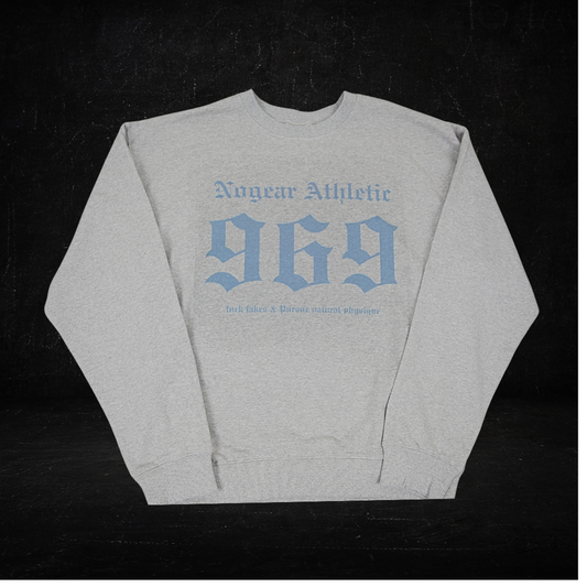 969 Blue Logo Gray Sweatshirt